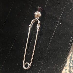 Silver Safety Pin Brooch
